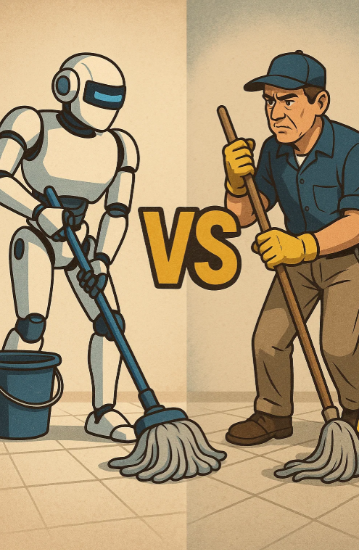 ai janitors vs traditional cleaning