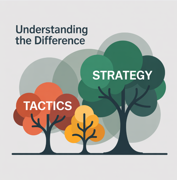 3 tree one is strategy and second one is tactics, Difference Between Strategy and Tactics