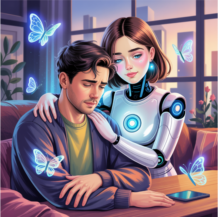 your AI Girlfriend providing emotional support